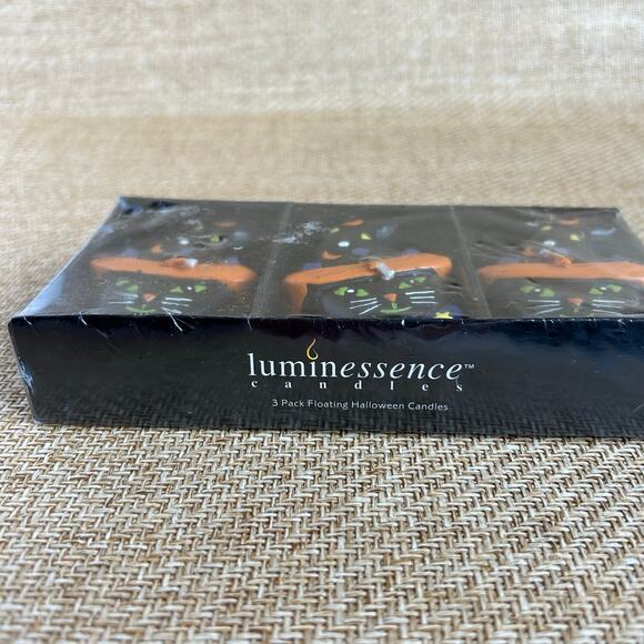 Halloween Floating Candles Set of 3 New Sealed Witch Cauldron Black Cat Decor - Picture 4 of 4